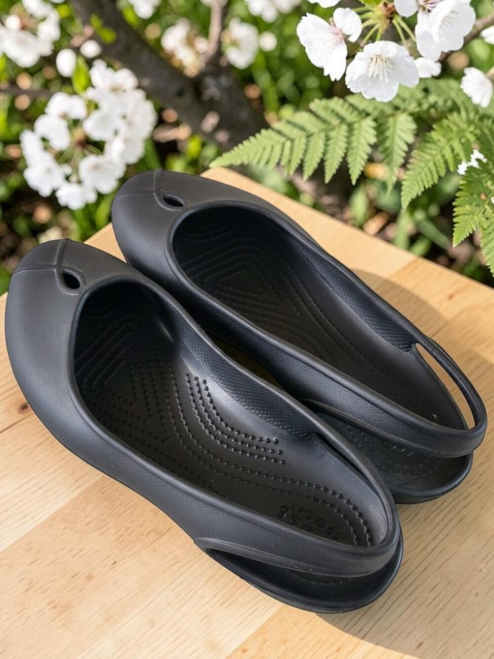 Crocs Kadee Slingback Ballet Flat Black Slip-On Comfort Shoe Sz 9 Black